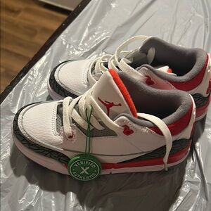 Kids White and Red Sneakers